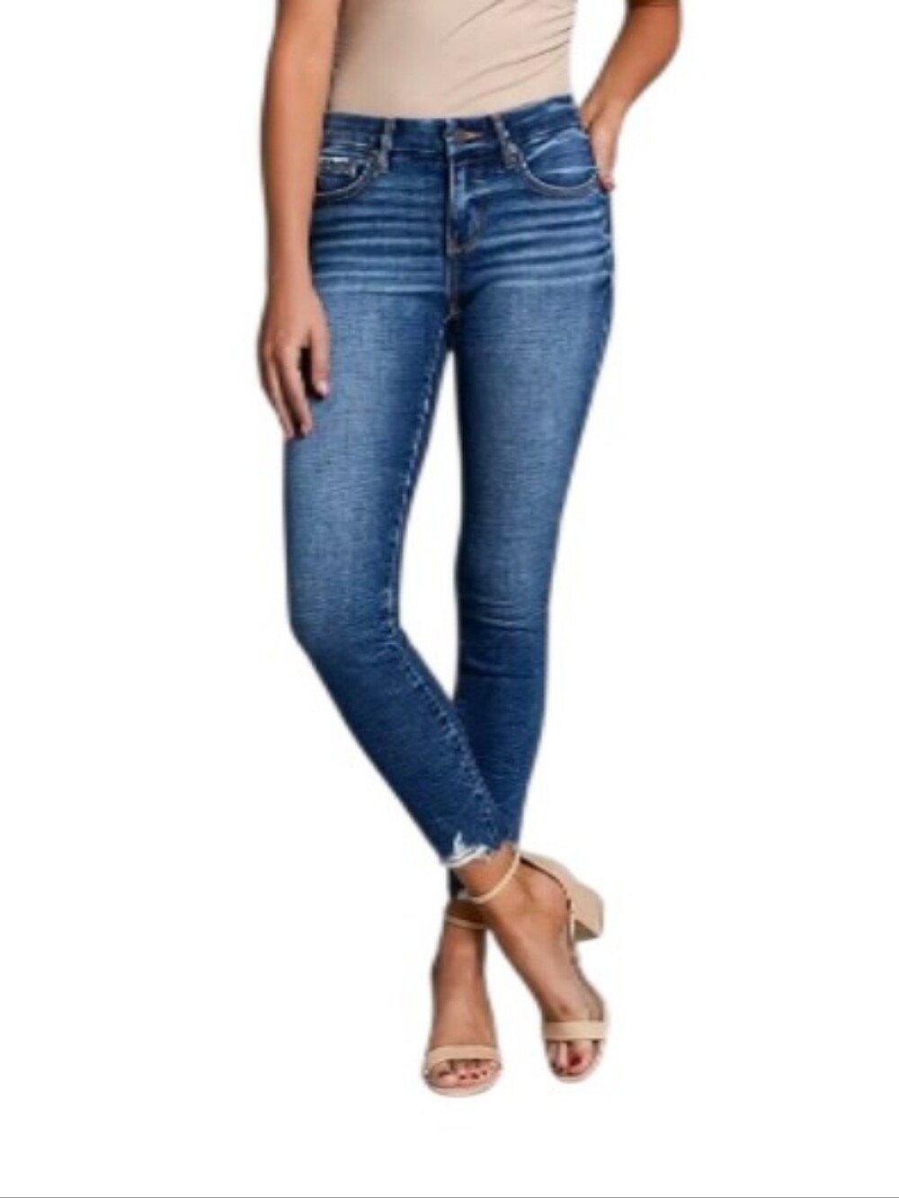 BKE Billie Slim Fit High-Rise Ankle Skinny Distressed Jeans